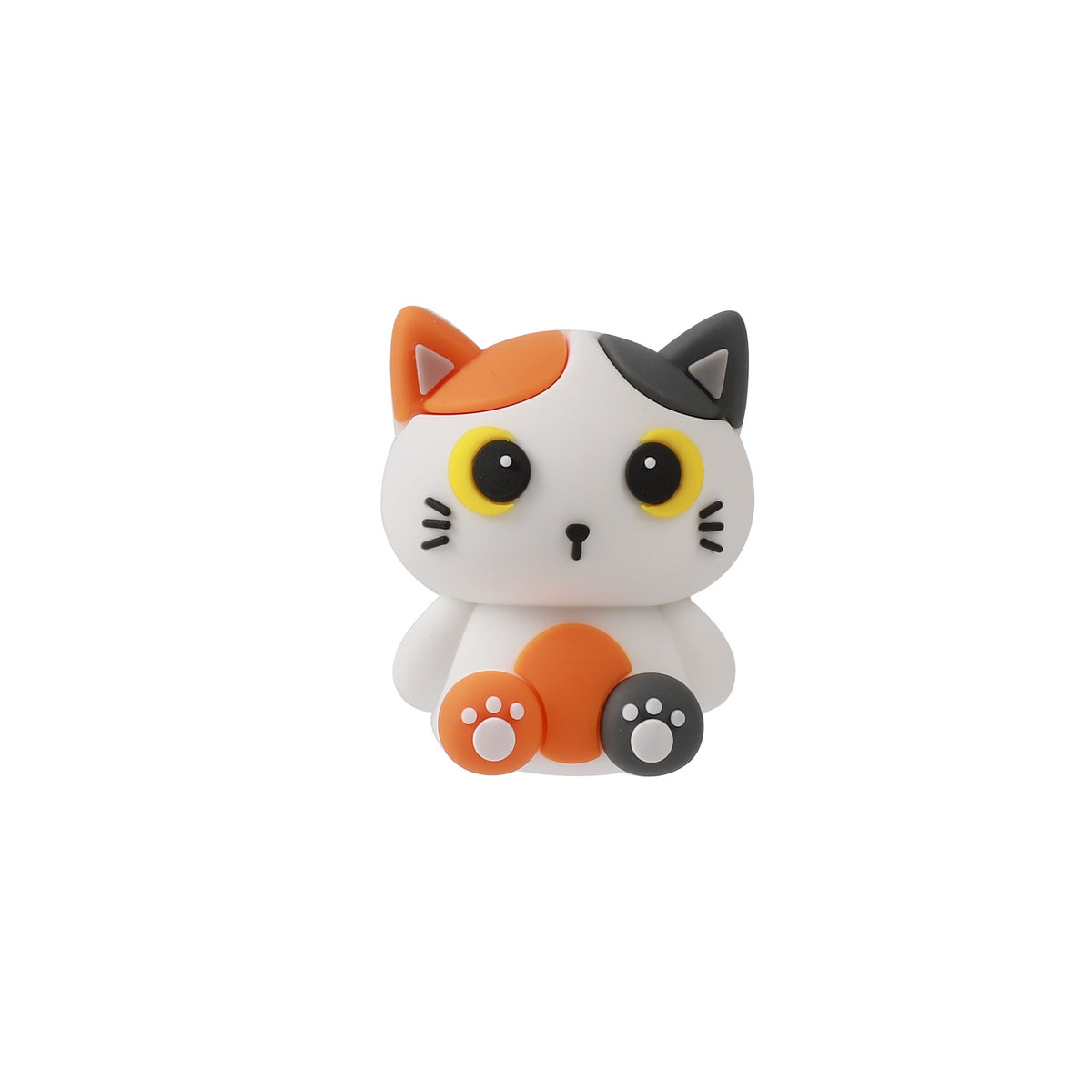 3D-Radiergummi Katze mit Gesicht, Vorderansicht