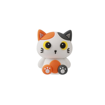 3D-Radiergummi Katze mit Gesicht, Vorderansicht