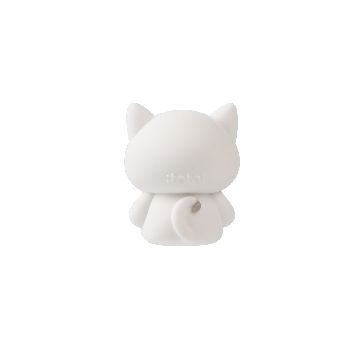 3D-Radiergummi Katze weiß, Rückseite mit itotal-Prägung
