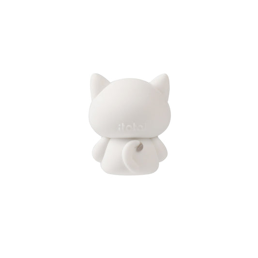 3D-Radiergummi Katze weiß, Rückseite mit itotal-Prägung