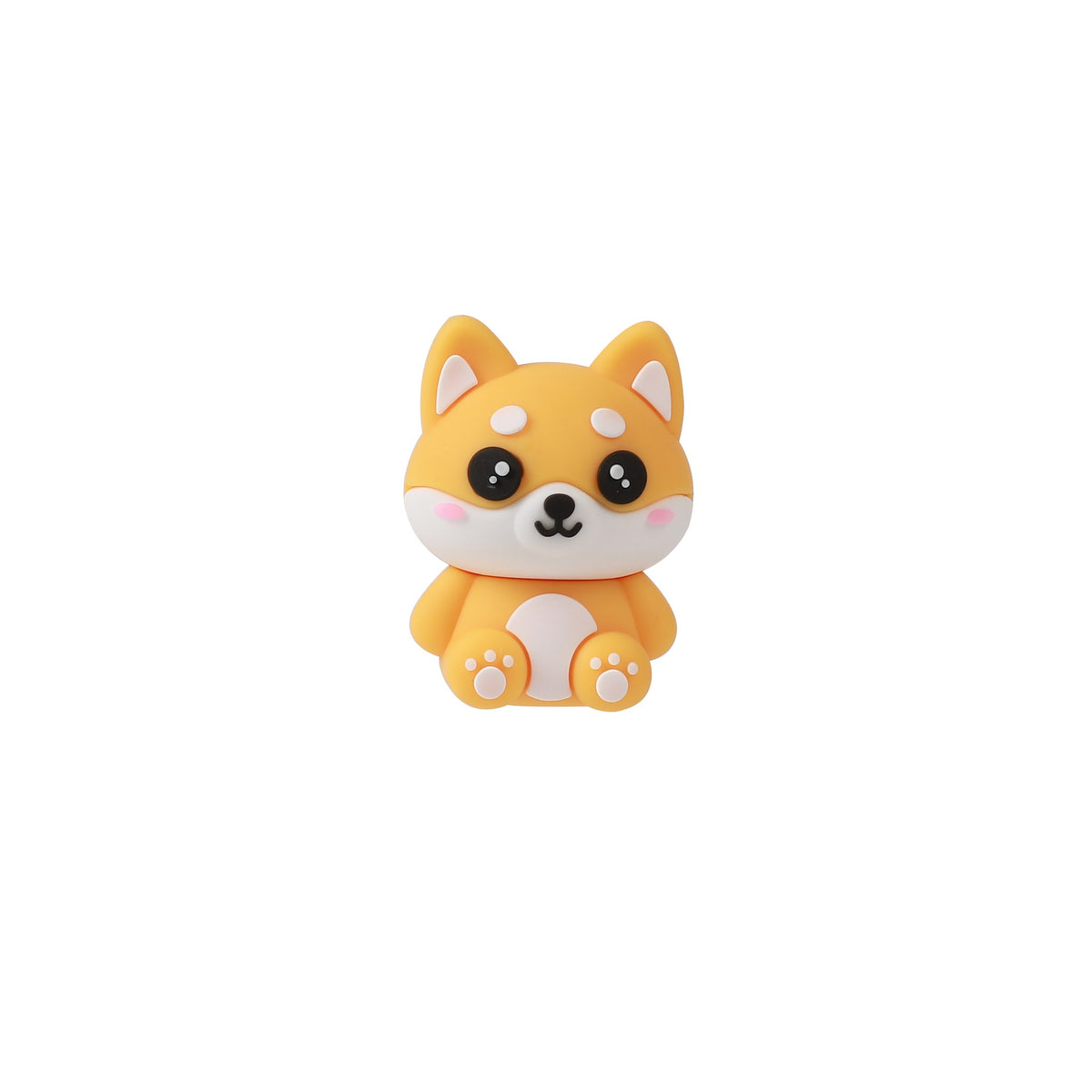 3D-Radiergummi Shiba-Hund mit Gesicht, Vorderansicht