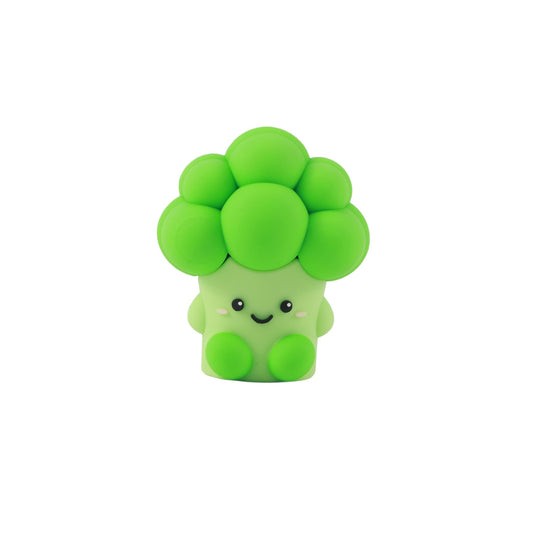 3D-Radiergummi Brokkoli mit Gesicht, Vorderansicht