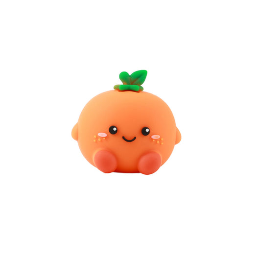 3D-Radiergummi Orange mit Gesicht, Vorderansicht