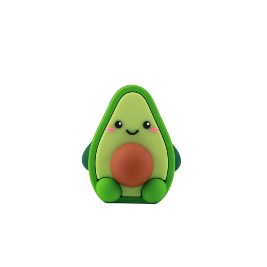 3D-Radiergummi Avocado mit Gesicht, Vorderansicht