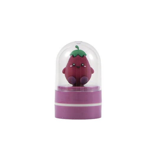 Stempel mit Figur Aubergine unter der durchsichtigen Schutzkappe