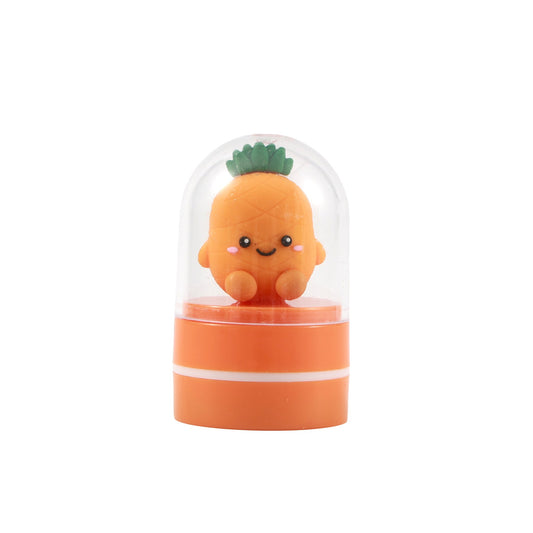 Stempel mit Figur Ananas unter der durchsichtigen Schutzkappe