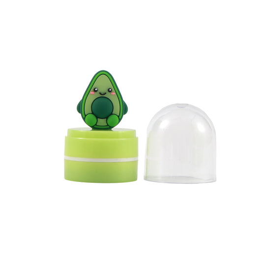 Stempel mit Figur Avocado, Schutzkappe abgenommen daneben