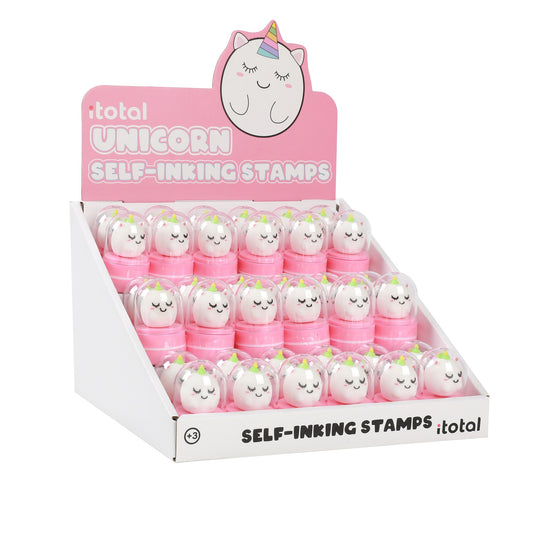 Stempel mit Figur Einhorn unter der durchsichtigen Schutzkappe