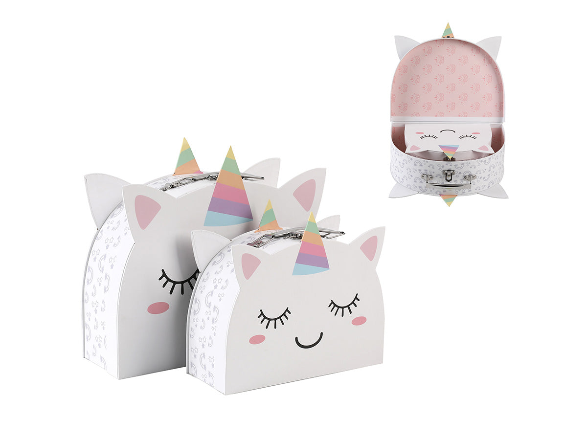 i-Total - Geschenkboxen mit Griff Unicorn 2er-Set - XL2874