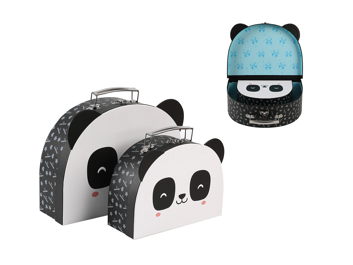 i-Total - Geschenkboxen mit Griff Panda 2er-Set - XL2875