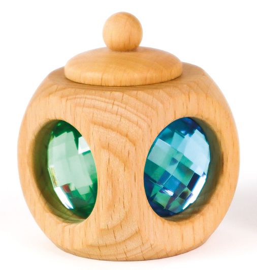Holz-Zahndose Bauspiel in zarten Pastelltönen, rechteckige Form