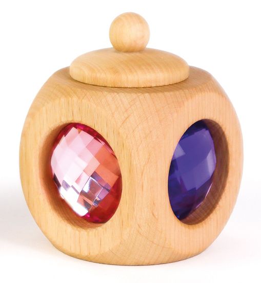 Holz-Zahndose Bauspiel in zarten Pastelltönen, rechteckige Form