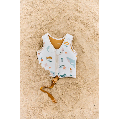 Dove Schwimmweste Liewood aus Neopren mit Meeresmuster für Kinder 11-15kg