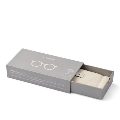 Liewood Darla Junior Sonnenbrille mit runder Form und transparentem rosa Rahmen aus Polycarbonat