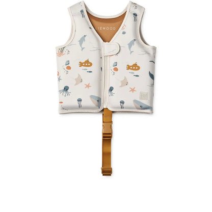 Dove Schwimmweste Liewood aus Neopren mit Meeresmuster für Kinder 11-15kg