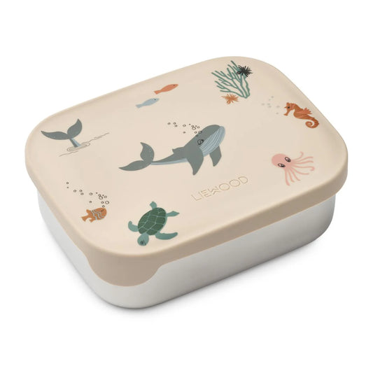 Liewood Arthur Lunchbox Sea Creatures mit unterteilten Fächern und flexiblem Silikondeckel
