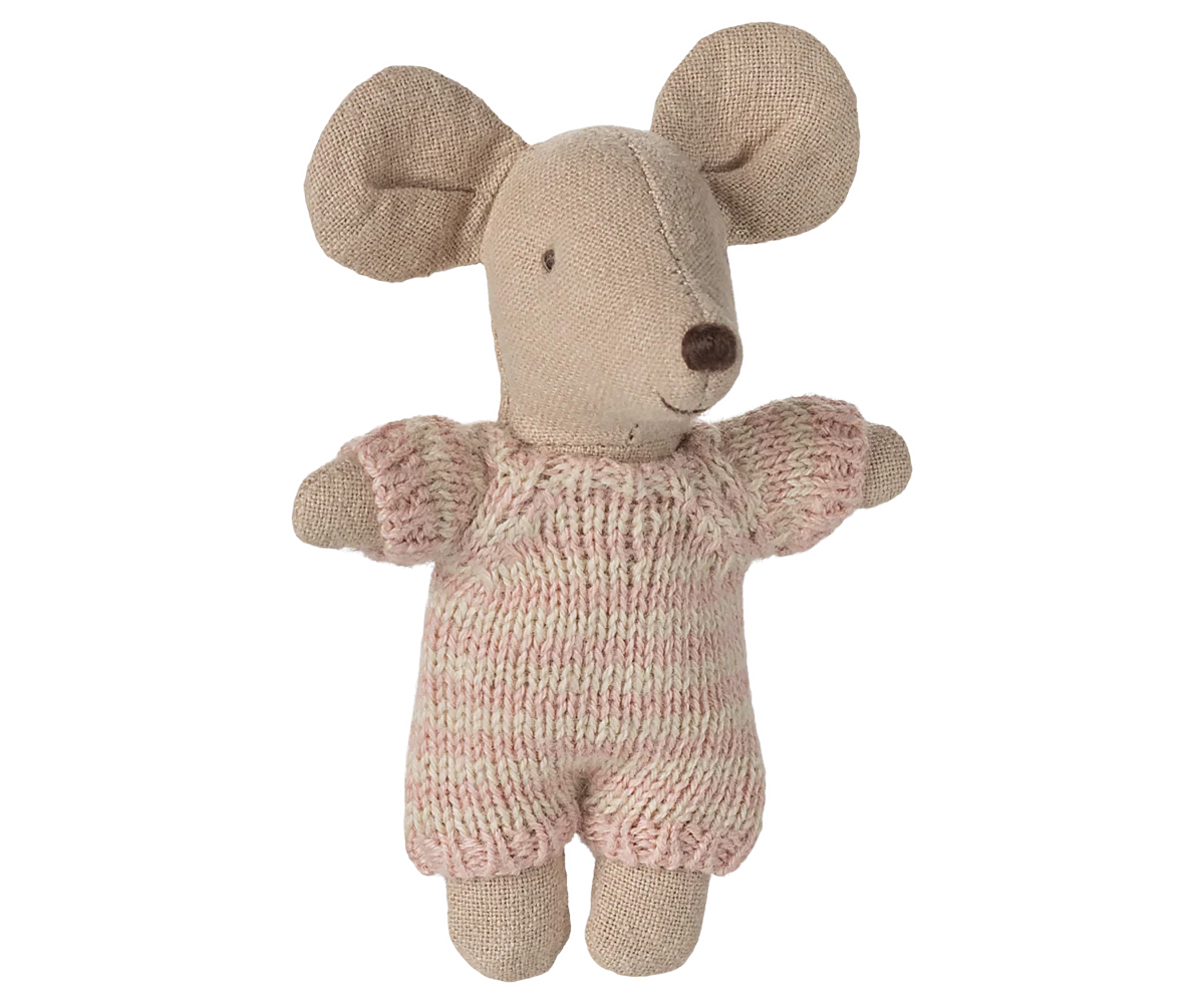 Rosafarbene Tragetasche für Babymaus von Maileg aus Stoff