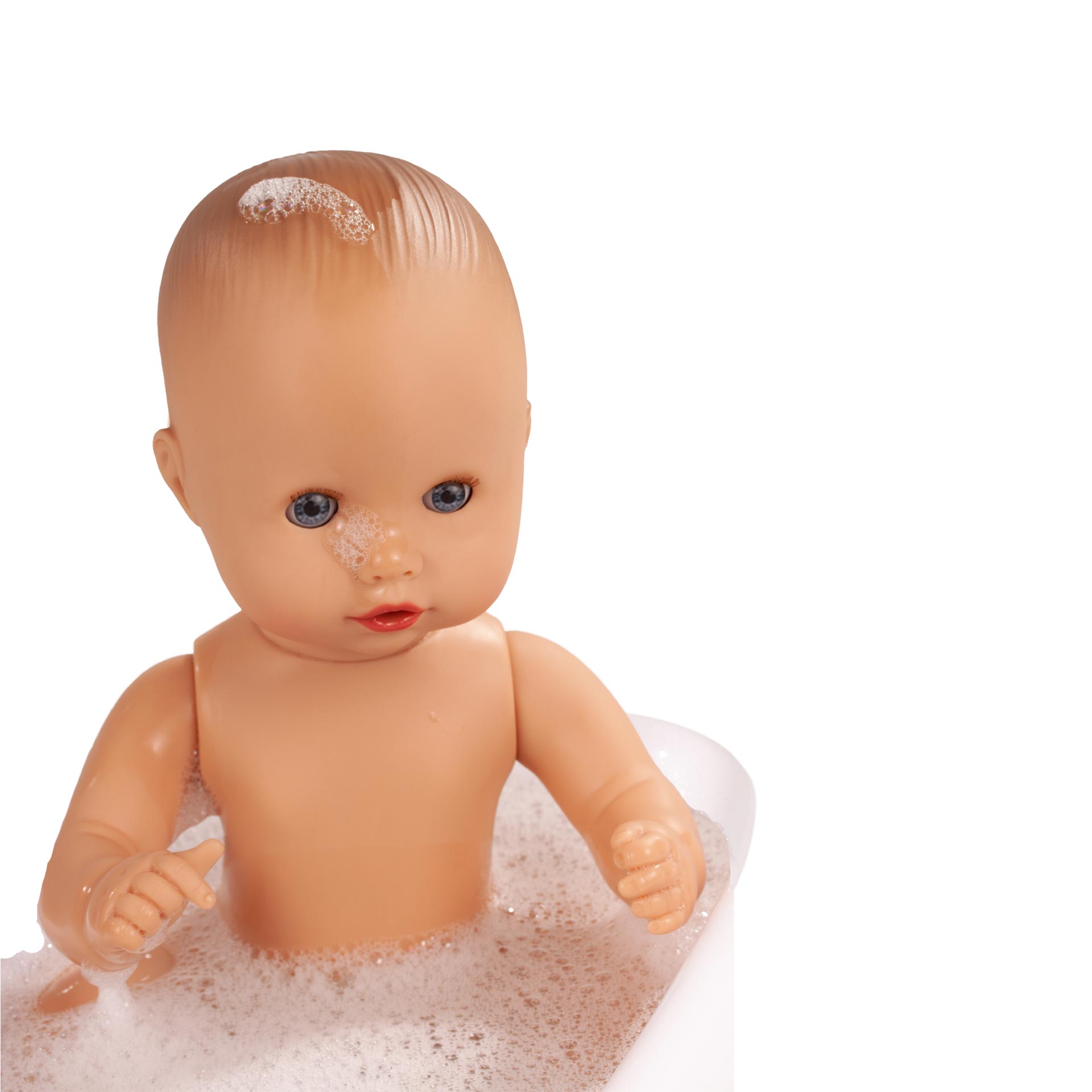 Babypuppe Götz Sleepy Aquini Girl 33 cm mit gelbem Entchen-Outfit und Schlafaugen