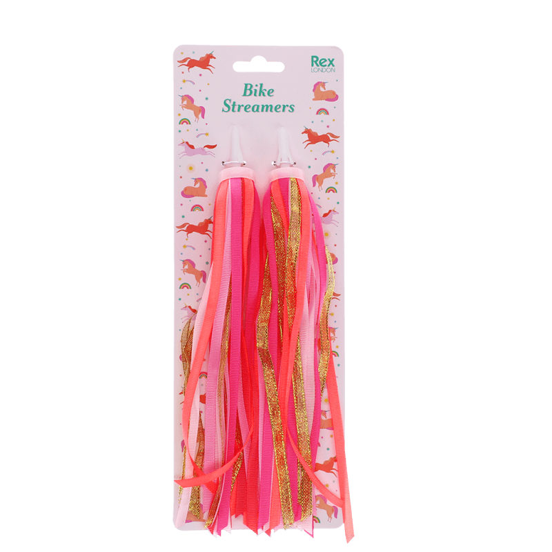 Fahrradlenkerbänder Bicycle Streamers mit bunten Einhorn-Motiven von REX London