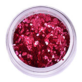 Grimas Cosmetic Glitter Bio in Rot, runde Kunststoffdose mit roten glitzernden Partikeln gefüllt, Packshot