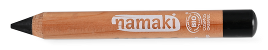 Namaki Schminkstift dick in Schwarz, Packshot mit Holzschaft und schwarzer Spitze