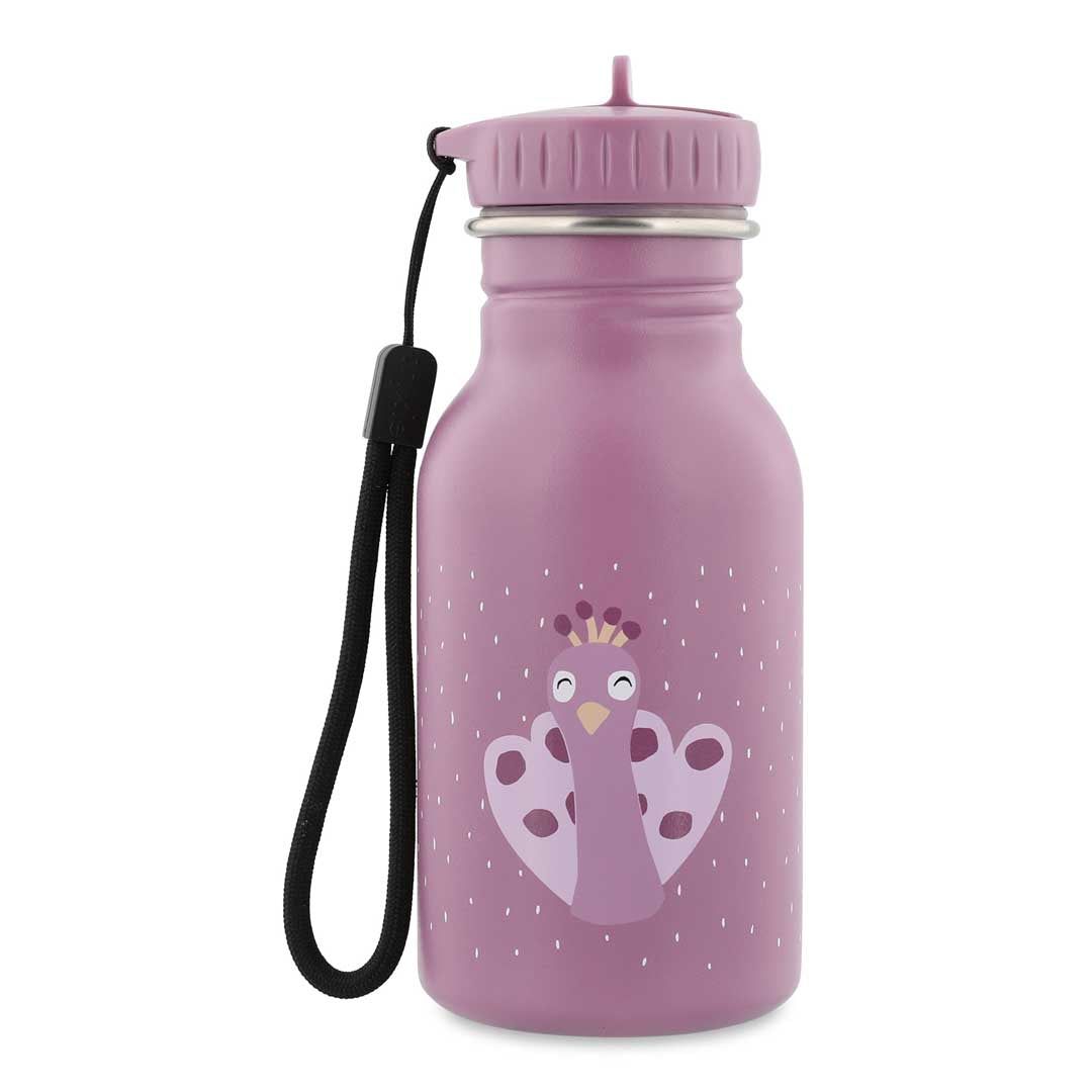 Edelstahl-Trinkflasche Mrs. Peacock 350ml von Trixie mit Pfauenmotiv