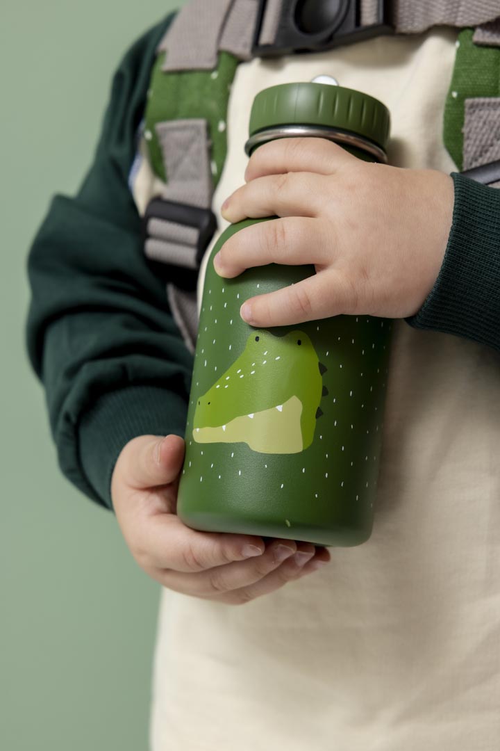 Edelstahl-Trinkflasche Trixie Mr. Alligator 350ml mit grünem Alligator-Design