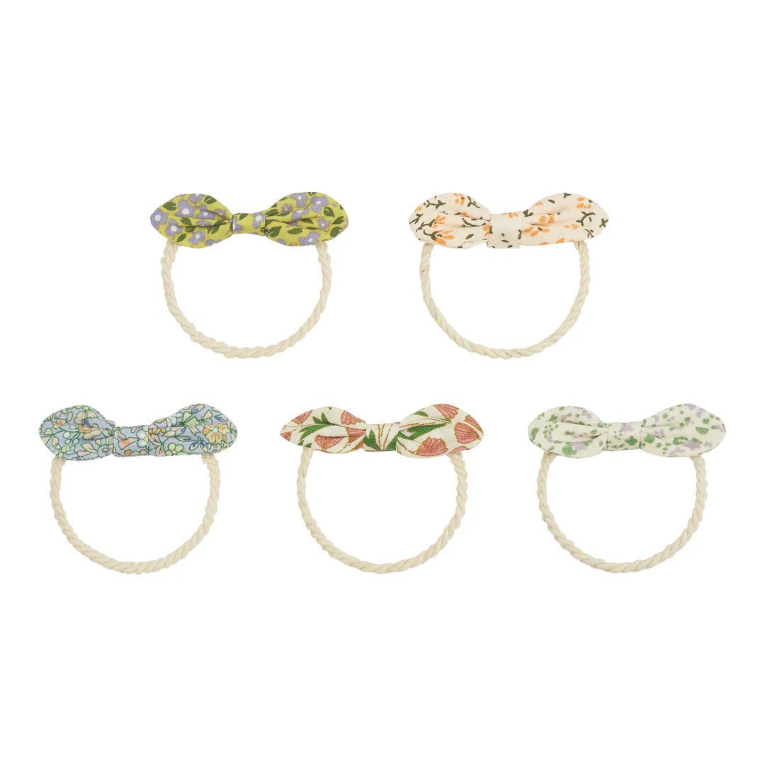 Haargummis Flora bow ponies von Mimi & Lula mit farbenfrohen floralen Mustern und Schleifendesign