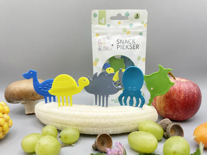 Pieksi & Griffel Funky Friends 5er Set mit bunten Tier-Griffeln zum Essen greifen