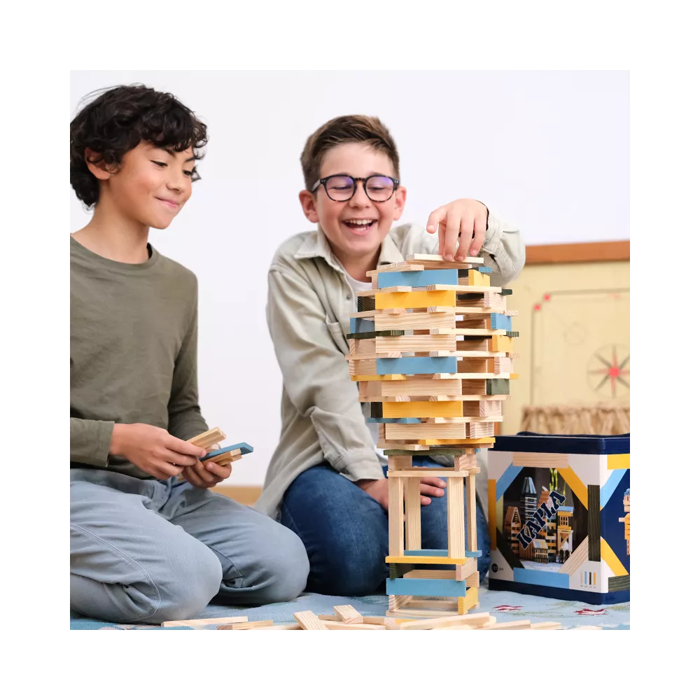 KAPLA - 120er BOX - HELLBLAU, GELB, GRÜN