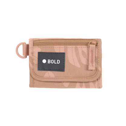 Lässig-Geldbeutel Bold mit caramelbraunem Blättermotiv