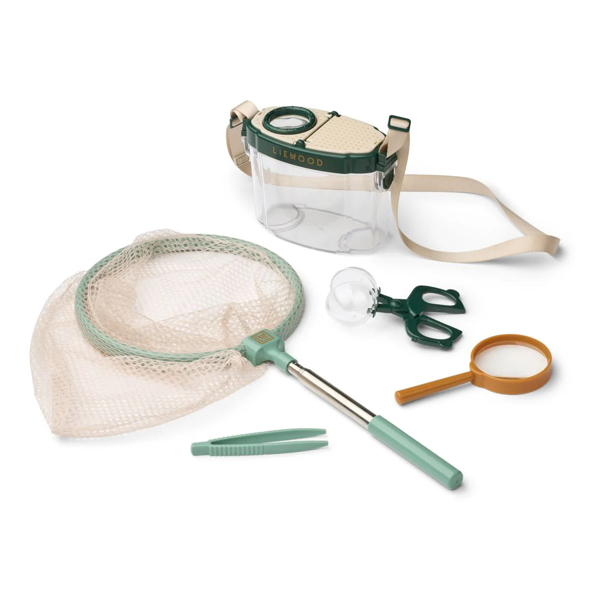 Outdoor Abenteuer Kit Ghita von Liewood mit Becherlupen, Pinzette und Beobachtungswerkzeugen