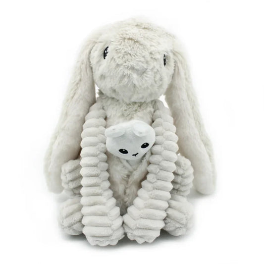 Les Déglingos - Les Ptipotos - Mama und Baby Hase - grau 25cm