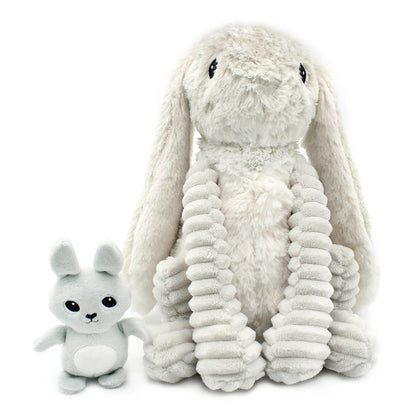 Kuscheltier-Set Mama und Baby Hase grau von Les Déglingos, 25cm
