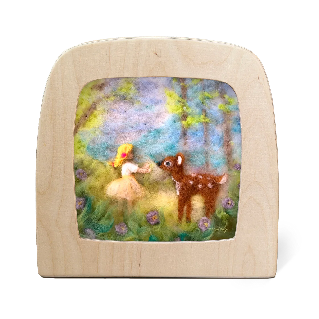 Silhouettenlampe Toverlux Het Wol Feetje mit Mädchen und Reh-Motiv