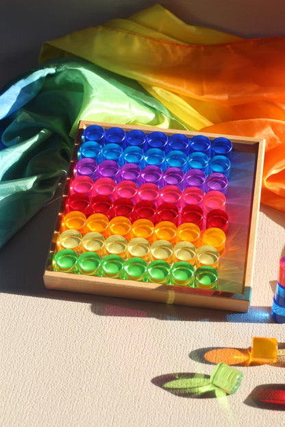 Bauspiel - Lichtbauzylinder im Rahmen 64 Teile