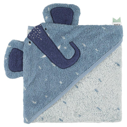 Kapuzenbadetuch Trixie Mrs. Elephant mit niedlichem Elefanten-Motiv in Weiß