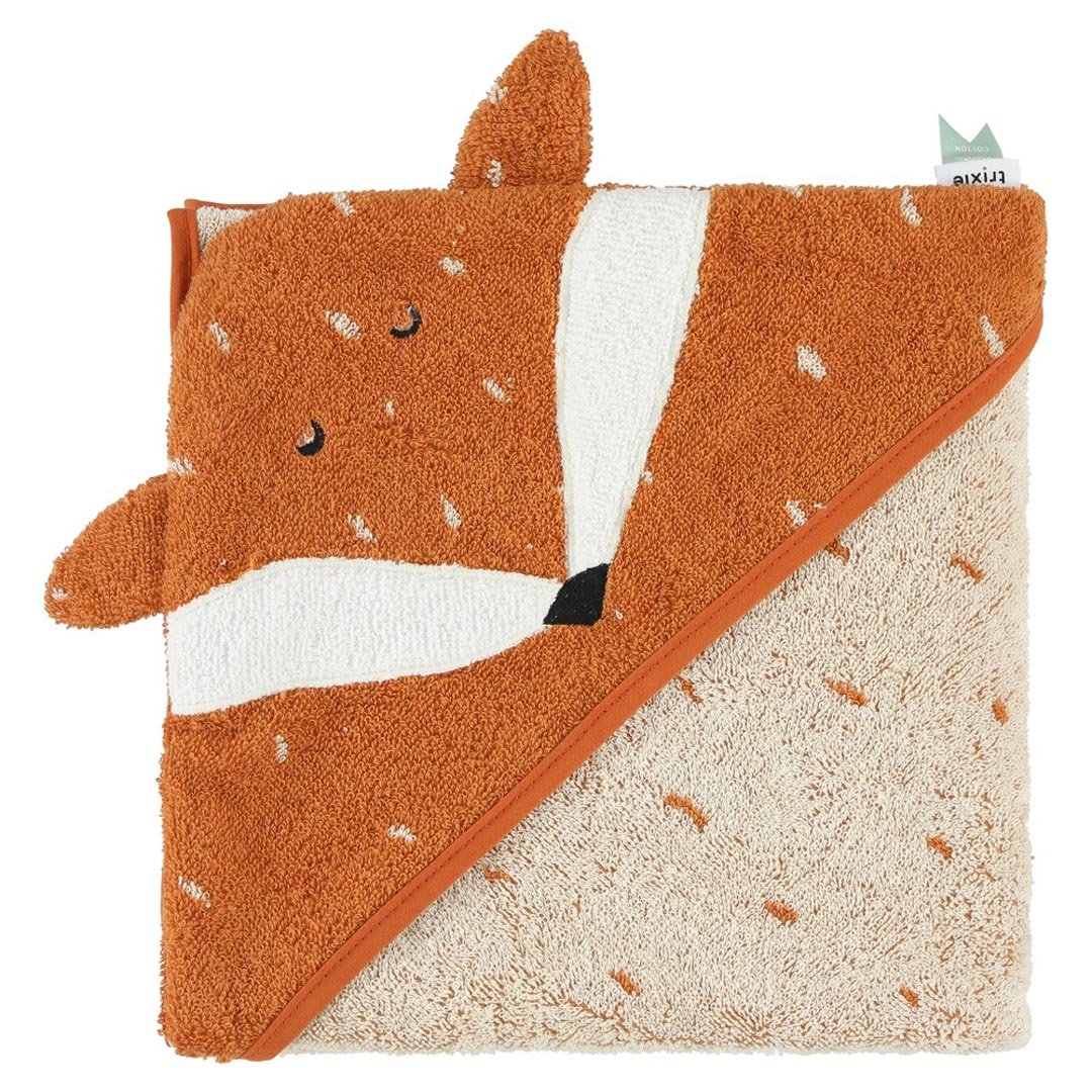 Kapuzenbadetuch Trixie Mr. Fox 75x75 cm mit Fuchsmotiv aus Baumwolle