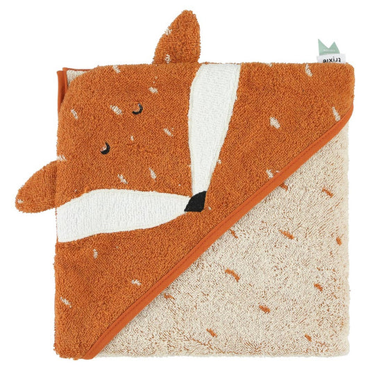 Kapuzenbadetuch Trixie Mr. Fox 75x75 cm mit Fuchsmotiv aus Baumwolle