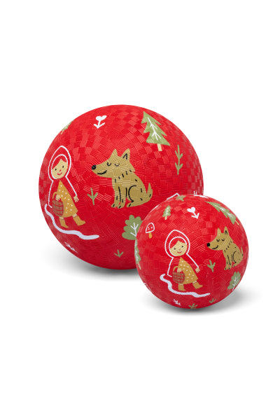 Roter Großer Ball Rotkäpchen von Little L mit bedrucktem Märchen-Motiv