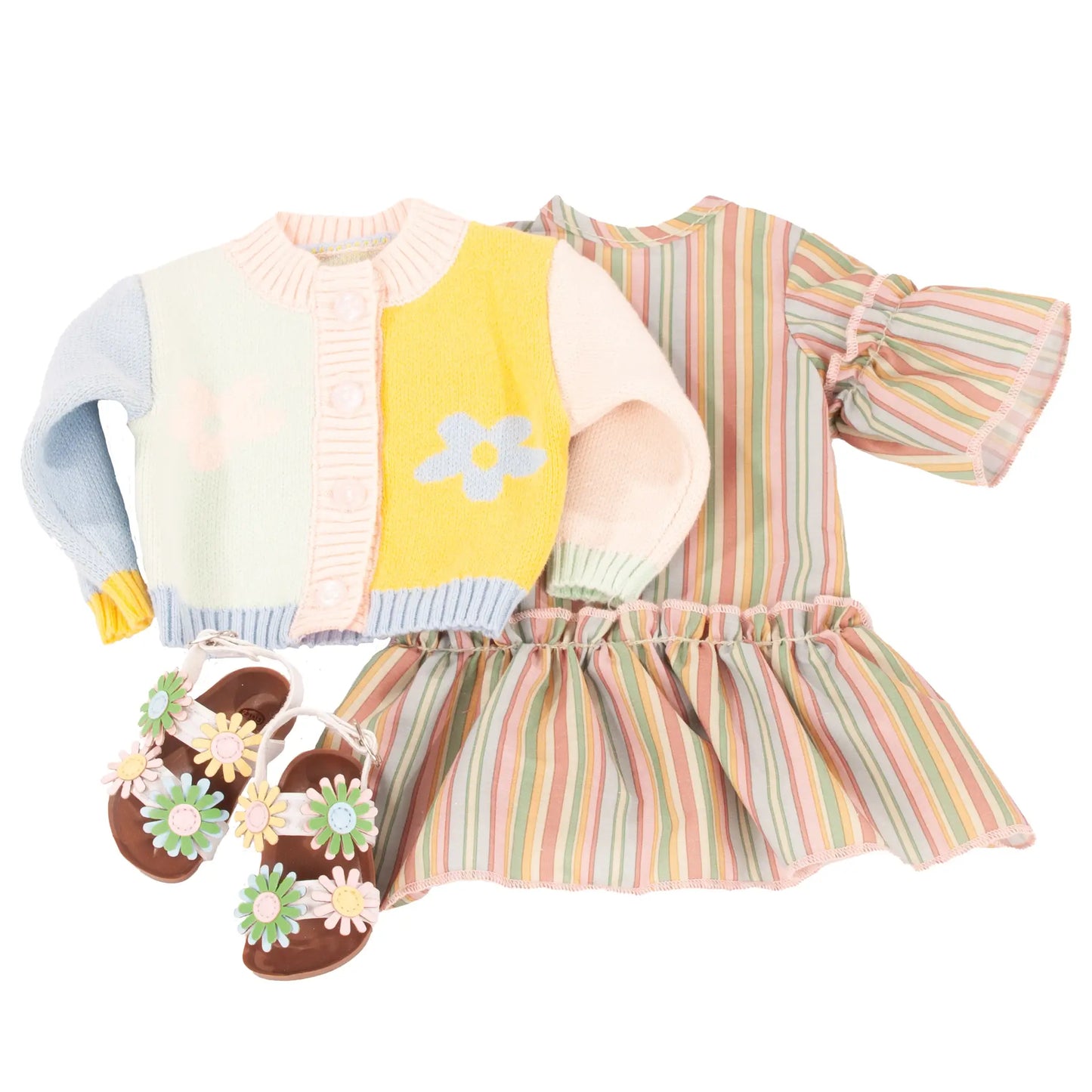 Götz -  Kombi So Spring, Kleid, Jacke und Schuhe Gr. XL  -  Puppenkleidung Gr. XL (45-50cm)