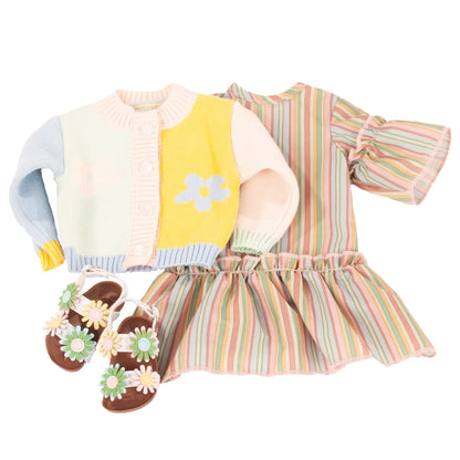 Götz -  Kombi So Spring, Kleid, Jacke und Schuhe Gr. XL  -  Puppenkleidung Gr. XL (45-50cm)