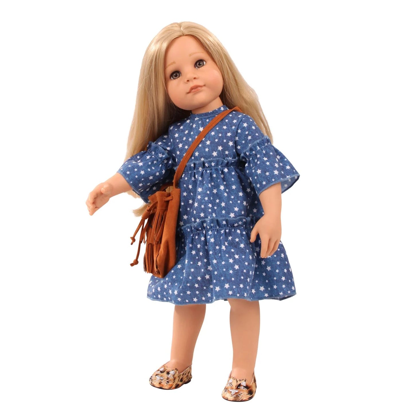 Götz -  Kombi Sternenstaub, Kleid, Tasche und Schuhe Gr. XL  -  Puppenkleidung Gr. XL (45-50cm)