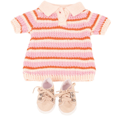 Götz - Kombi Stylish Knit, Kleid und Schuhe Gr. XL  -  Puppenkleidung Gr. XL (45-50cm)