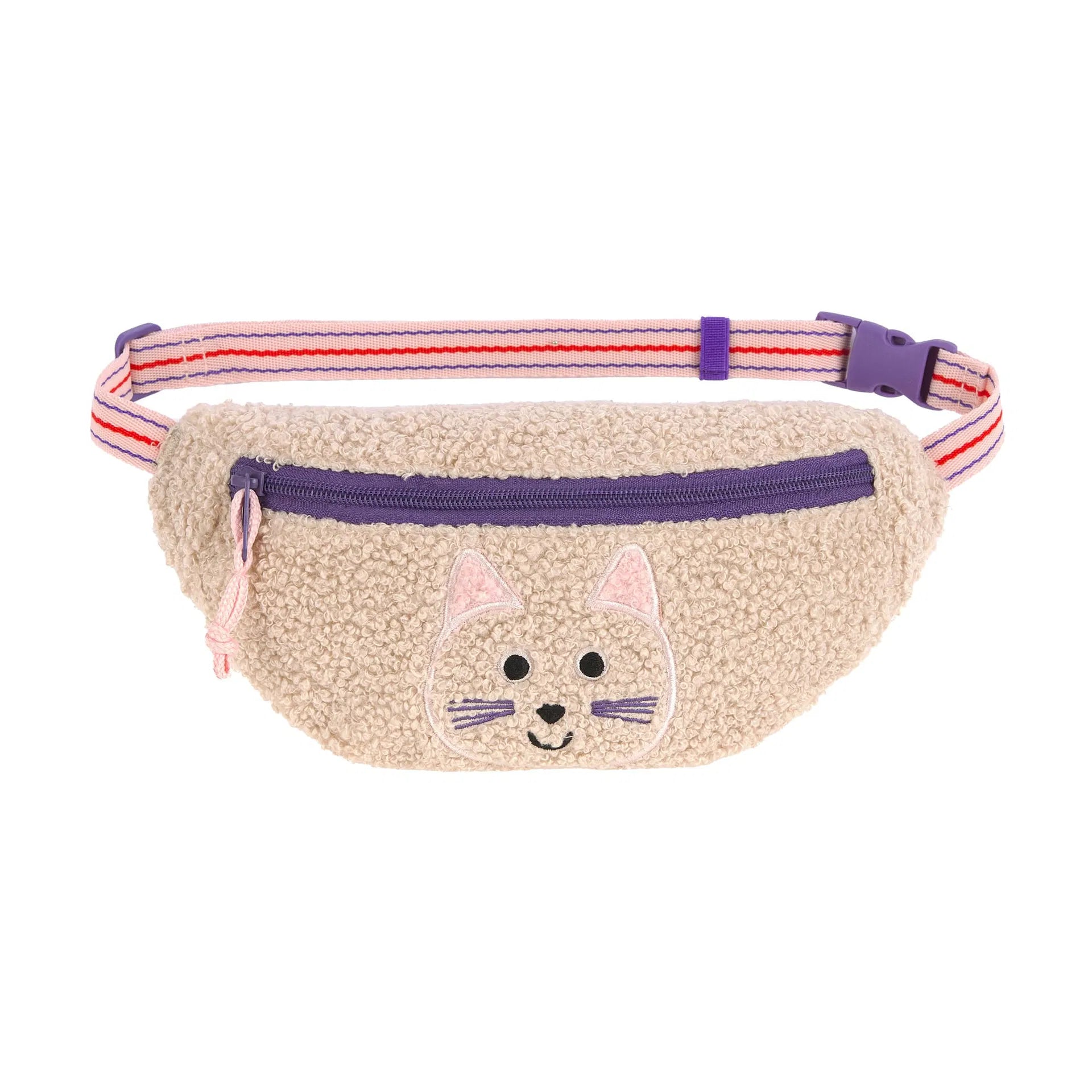 Lässig Bauchtasche Tiny Team Katze in Grau mit gesticktem Katzenmotiv