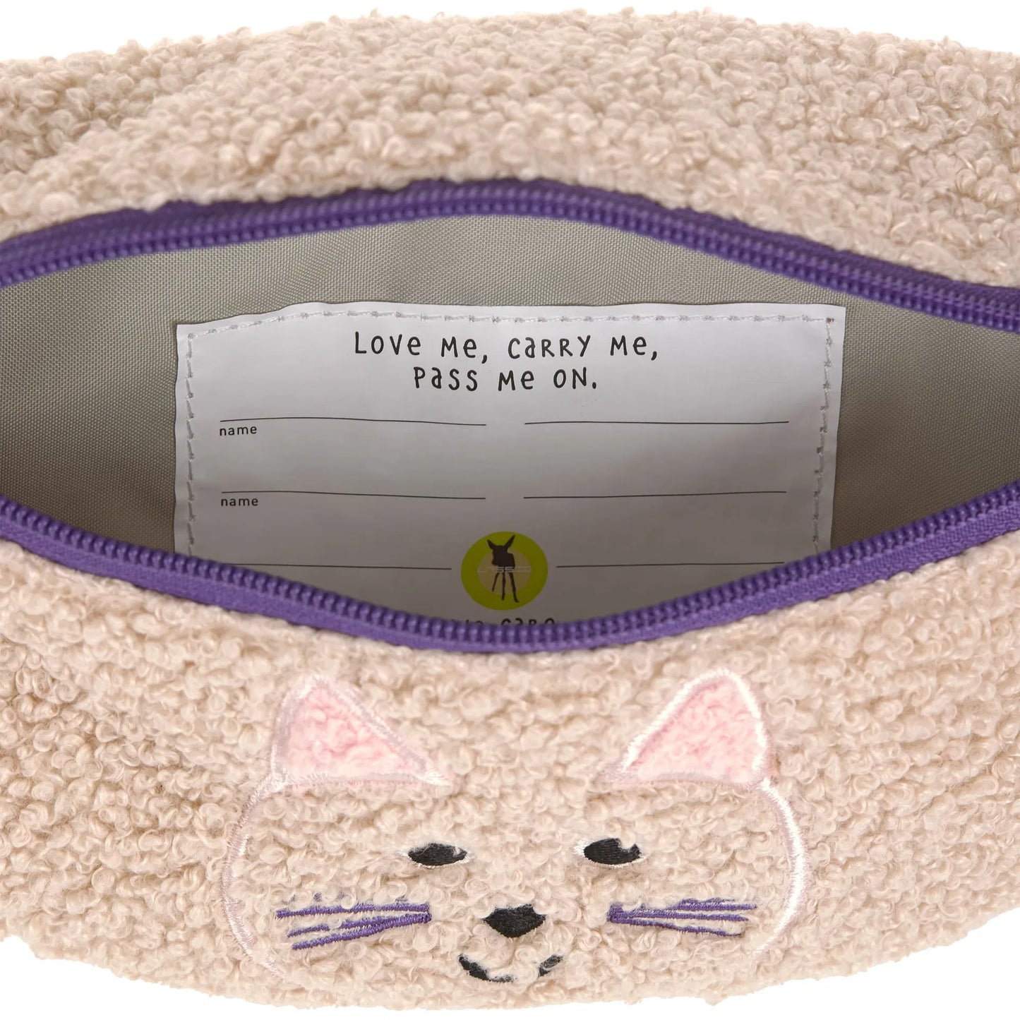 Lässig Bauchtasche Tiny Team Katze in Grau mit gesticktem Katzenmotiv