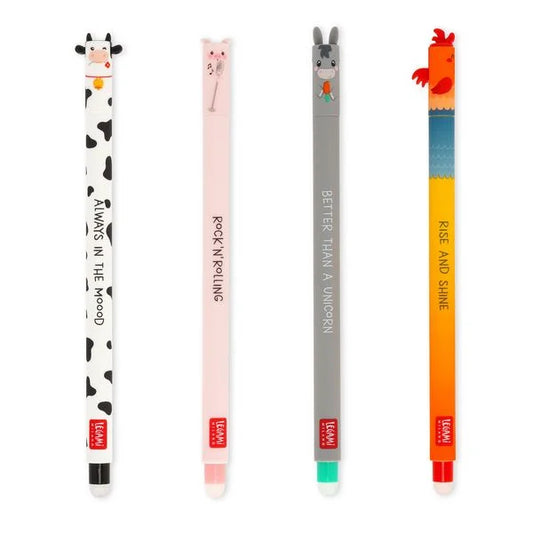 Legami - Löschbarer Gelstift - Sweet Farm Set - 4 Stück
