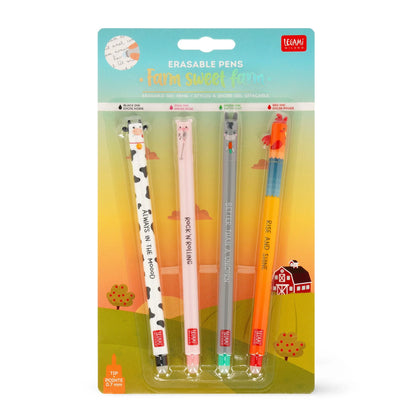 Legami - Löschbarer Gelstift - Sweet Farm Set - 4 Stück
