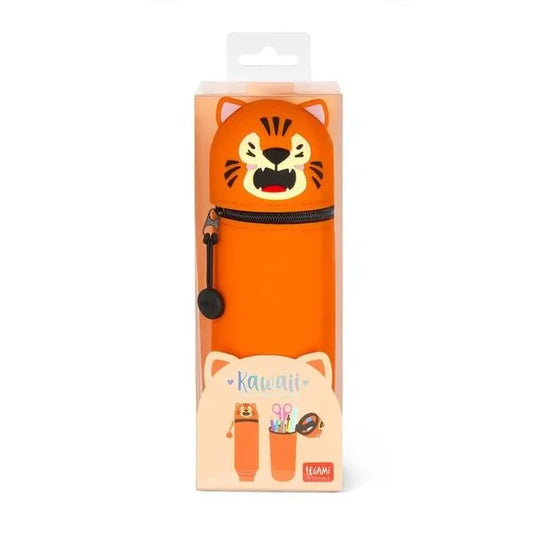 Legami - 2-in-1-Federmäppchen aus Silikon - Kawaii - Tiger