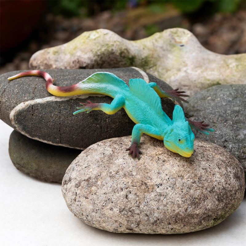 Realistische Echsenfigur aus Gummi von REX London mit detaillierter Oberflächenstruktur